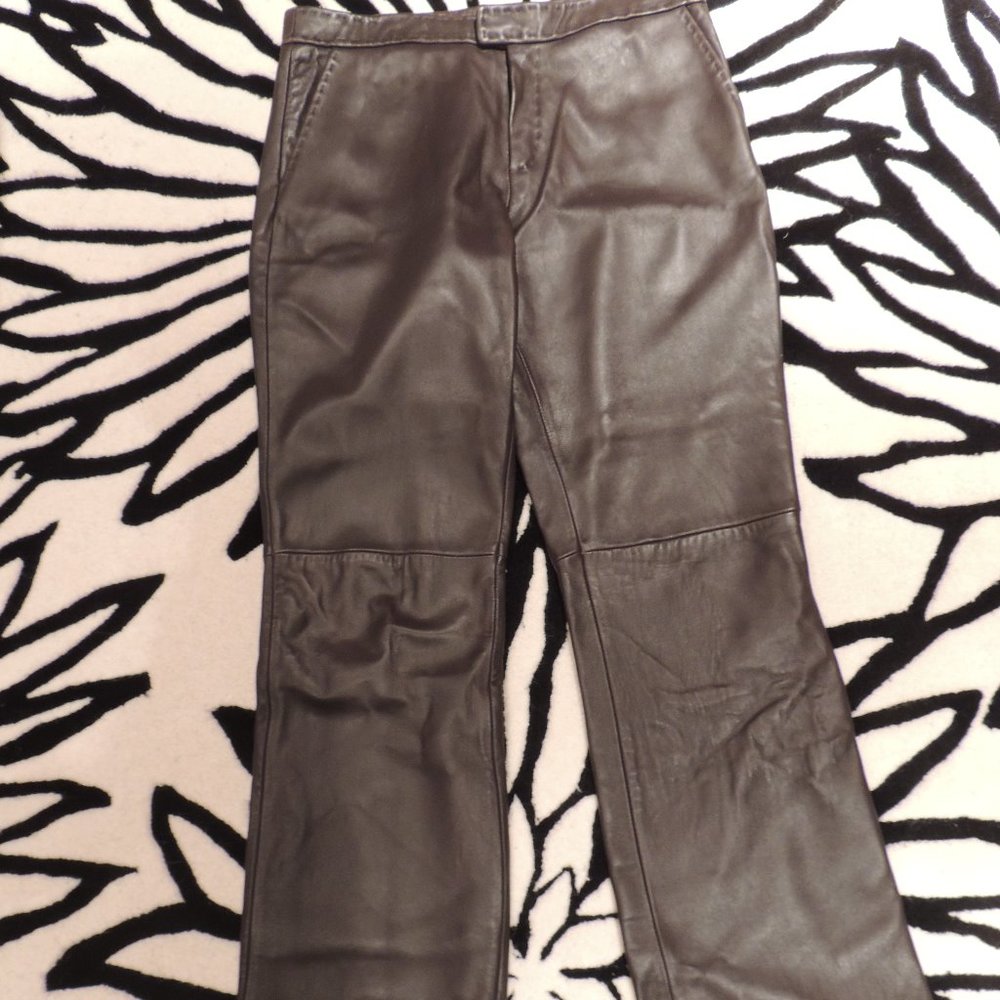 Chocolate brown (real) leather pants